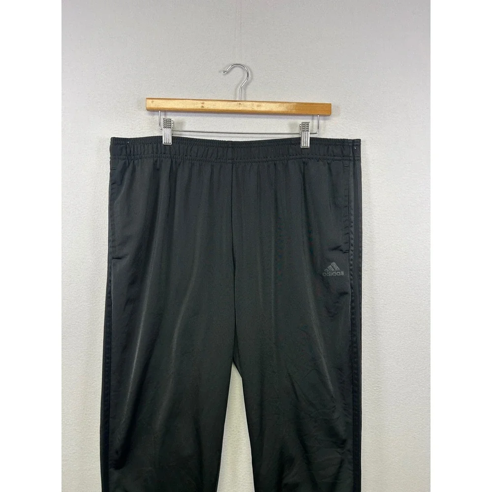 Athleisure Adidas Mens 2XL Black Straight Leg 3-Stripe Track Pants Activewear‎